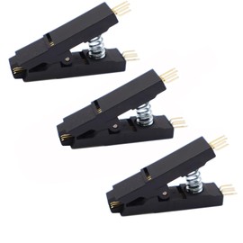 3Pcs SOP8 SOIC8 Programmer IC Testing Clip Bending Angle SOP8 SOP SOIC8 DIP8 DIP 8 Pin IC Test Clip Clamp Pitch 1.27mm Without Cable for EPROM Programming