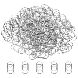 MECCANIXITY Paper Clip Heart-Shaped Cute Decorative Fun Clips Bookmarks 0.8 Inch Silver Tone for Organize Office Home, Pack of 100