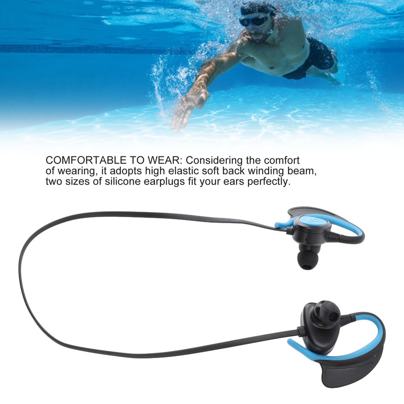 Swimming Headphone Bluetooth Wireless IPX8 Waterproof Intelligent Voice Prompt Noise