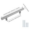 Kitchen Cupboard Door Pulls, LS201BSS, T-Design, Hollow Stainless Steel, Screws,