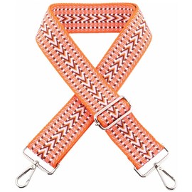 Bag Strap, Shoulder Strap, Wide Shoulder Strap, Handbag Shoulder Strap, Canvas Strap, Universal Carry Strap, Width 5 cm, Adjustable Length 75-145 cm with Carabiner for Bags, Handbags (Orange)