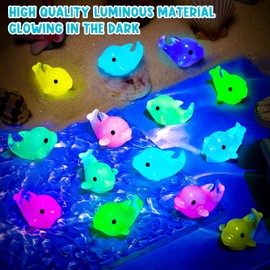 SYWHXY 68PCS Luminous Mini Resin Dolphin Figurines - Glow in The Dark, Cute Miniature Dolphin Animal Statues for Micro Fairy Garden, Landscape, Aquarium, Birthday, Hidden Game (7 Colors)