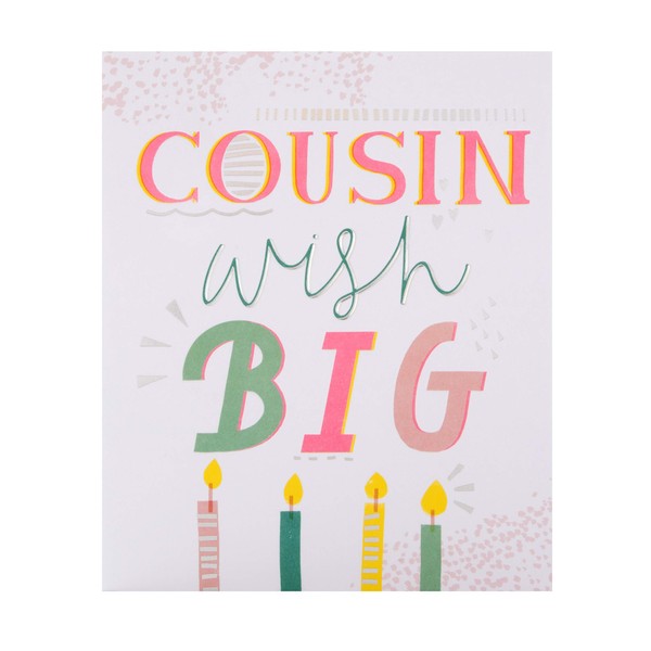 Birthday Card for Cousin from Hallmark - Contemporary Embossed Text Design