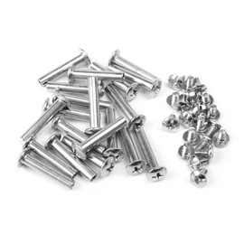 MroMax M4 Binding Screw, M4 x 20mm Nickel Plated Carbon Steel Cross Head Chicago Screw Binding Post Screw Kit for DIY Leather Decoration and Scrapbook and Photo Albums Bookbinding 20Pcs