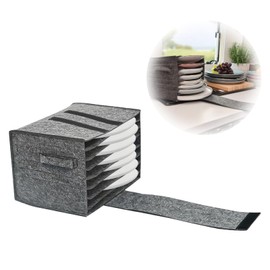 TenaLucy Plate Holder Motorhome, Felt Cup Holder Camping Felt Dish Holder Camping Cup Holder Motorhome Dish Holder Motorhome Camping Tableware Storage for 8 Plates (Plate)