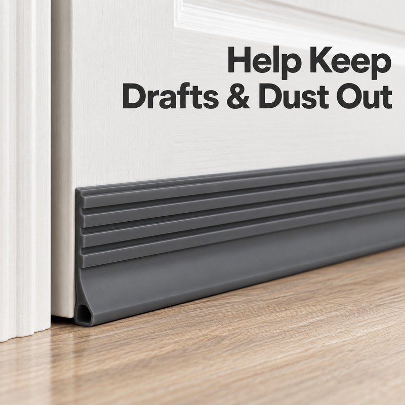 Door Bottom Draft Stopper – 39.37-Inch Self-Adhesive Rubber Seal Strip