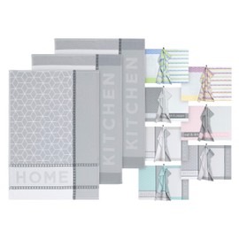 Dyckhoff Set of 3 kitchen towels – tea towels in brand quality 1449.2047, home & kitchen, grey