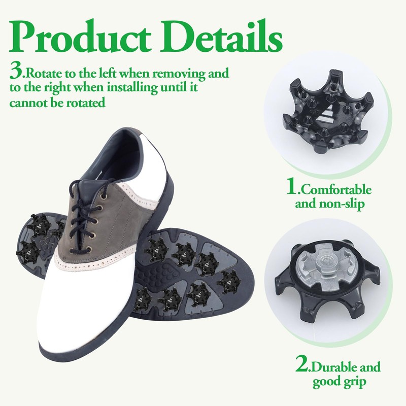 Golf Spikes Set, 13pcs Replacements Golf Shoe Spikes with Accessories