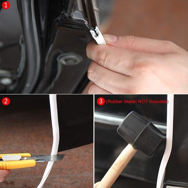 Winunite 32.8Ft(10M) Car Door Edge Guards White, Fits Most Vehicles,