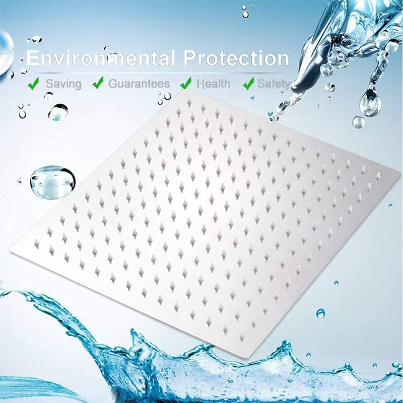 High Pressure Rain Shower Head, 304 Stainless Steel Large Rainfall