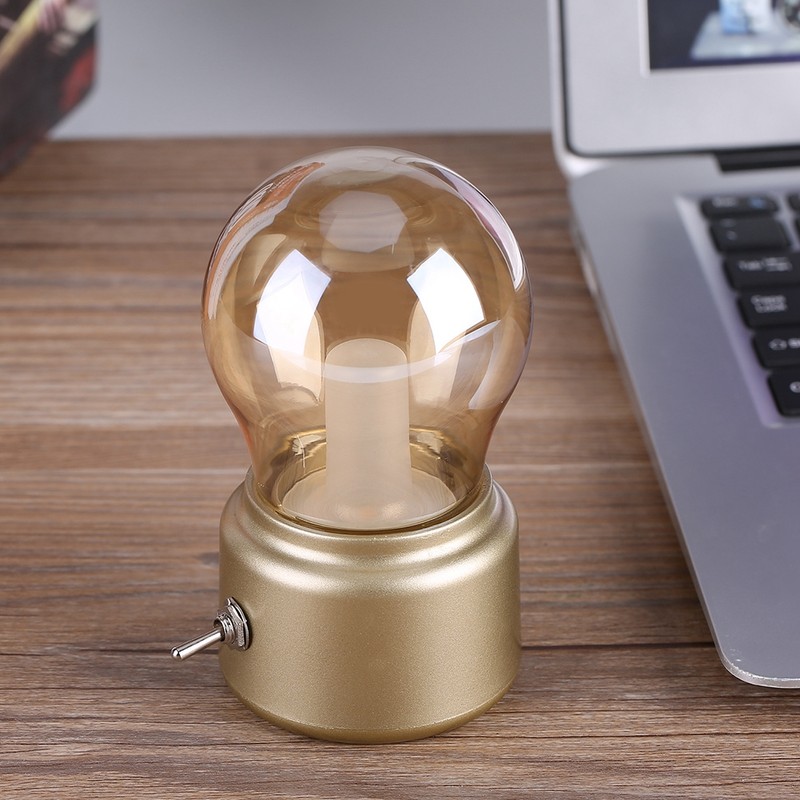 Creative Retro LED Night Light USB Rechargeable Night Light Gold