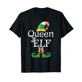 Queen Elf Women Funny Family Matching Elf Christmas T-Shirt