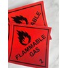 Pack of 2 HazChem Flammable Gas 2 100mm red HSE