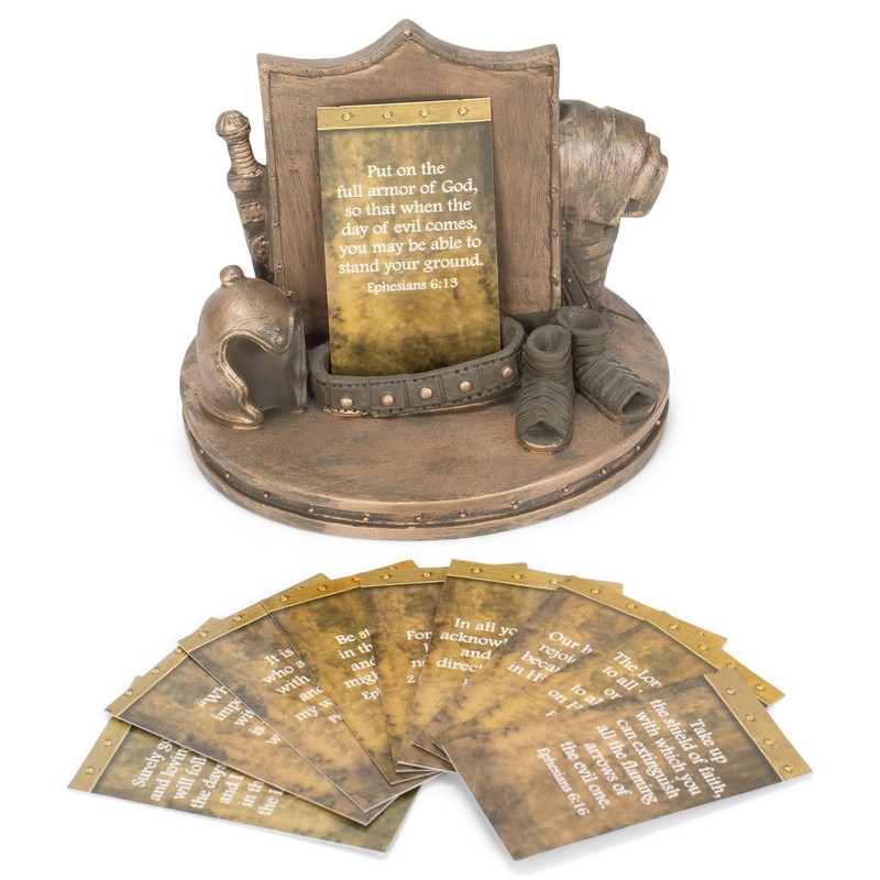 Dicksons Bronzetone Full Armor Scripture 3 x 4 Resin Decorative