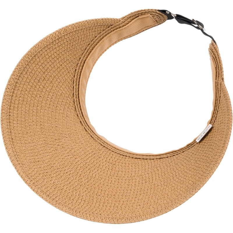 styleBREAKER Paper Straw Visor Cap Plain Sun Visor with Elastic