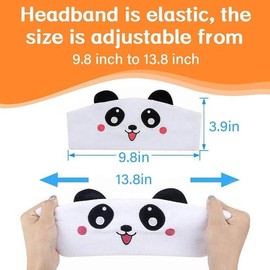 QingHong Kids Headphones Headband, Wireless Headband Headphones Kids, Headband Earphones for Children,Bandeau Toddler Headphones, with Thin Speakers & Super Soft Headband (Panda)