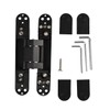 TamBee Hidden Door Hinge Invisible Hinges - Black, 3 Way