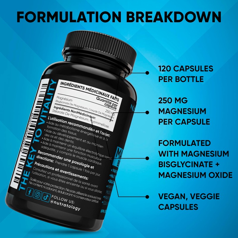 Magnesium Bisglycinate - Relaxes Muscles, Improves Sleep Quality, Enhances Bone