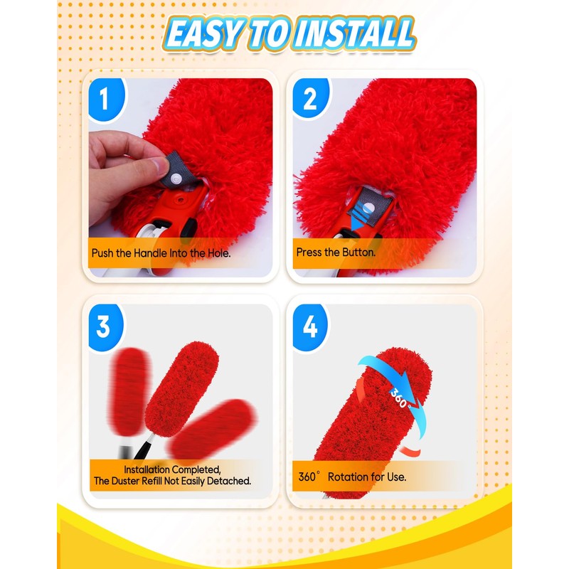 KEEPOW Reusable Microfiber Duster Refills Compatible with OXO Duster, Washable