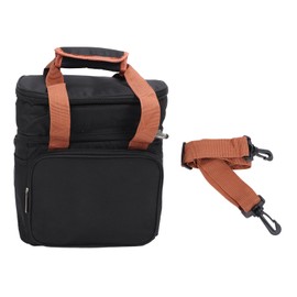 Lunch Bag 2 Deck Messenger Large Capacity Waterproof Leakage Proof 2 Way Zipper Insulated Lunch Box for Picnic Camp Office Black