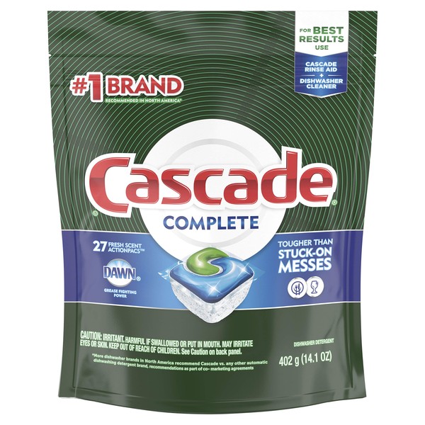 Cascade Complete ActionPacs, Dishwasher Detergent, Fresh Scent, 27 Count