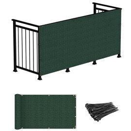 Windscreen4less 3'x127' Deck Balcony Privacy Screen for Deck Pool Fence Railings Apartment Balcony Privacy Screen for Patio Yard Porch Chain Link Fence Condo with Zip Ties Green