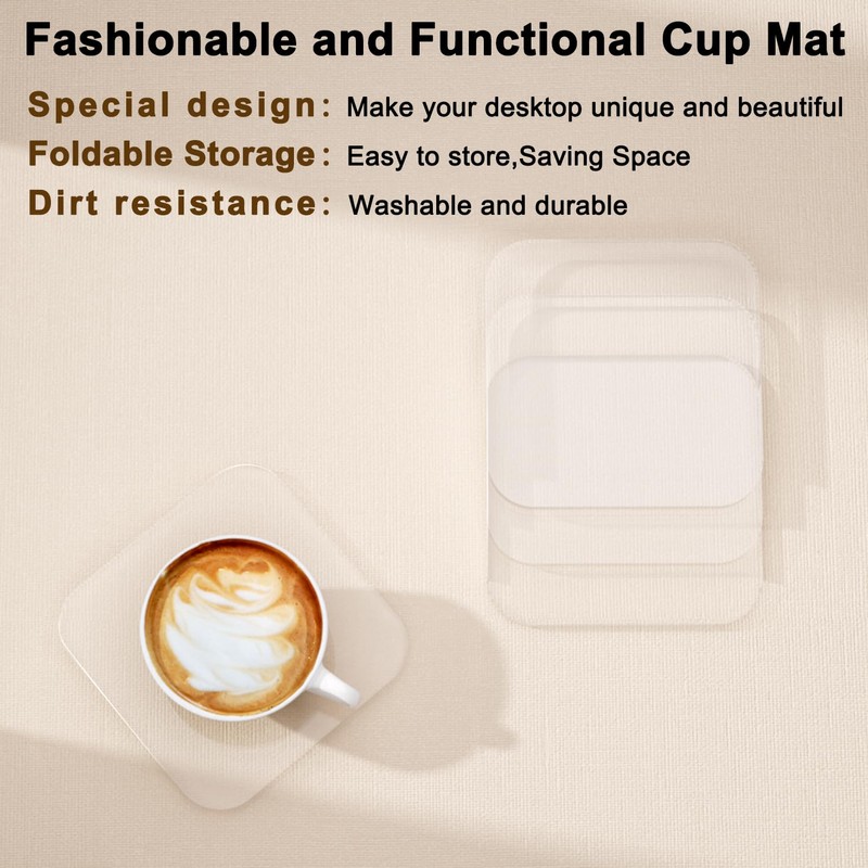 Sweet Elegance Acrylic Coaster, Rectangular Bar Drink Coaster, Clear Square