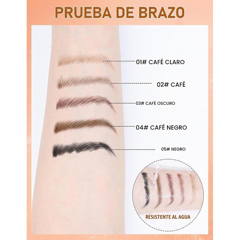 Erinde L?piz L?quido para Cejas, Resistente al Agua, #F204black Brown