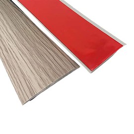 Self Adhesive Flat Floor Transition Strip, PVC Laminate Floor Strip Carpet Transition Strip Floor Threshold Divider Strips, Flooring Edge Trim (5CM/6.56FT, Grey Wood, 1)