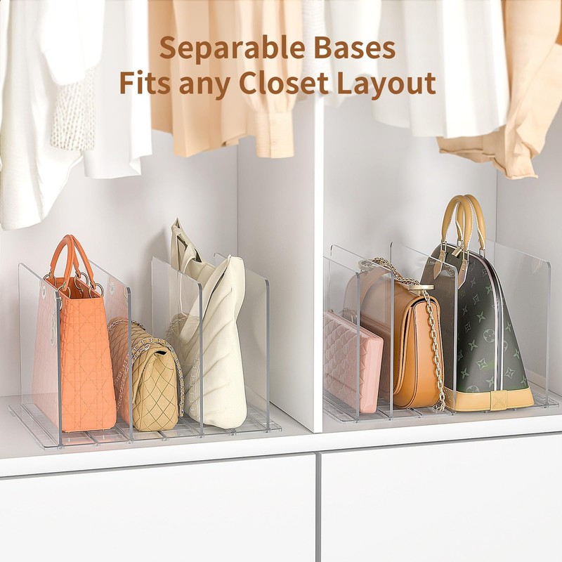 GoMaihe Bag & Purse Organizer for Closet: Adjustable Clear Handbag