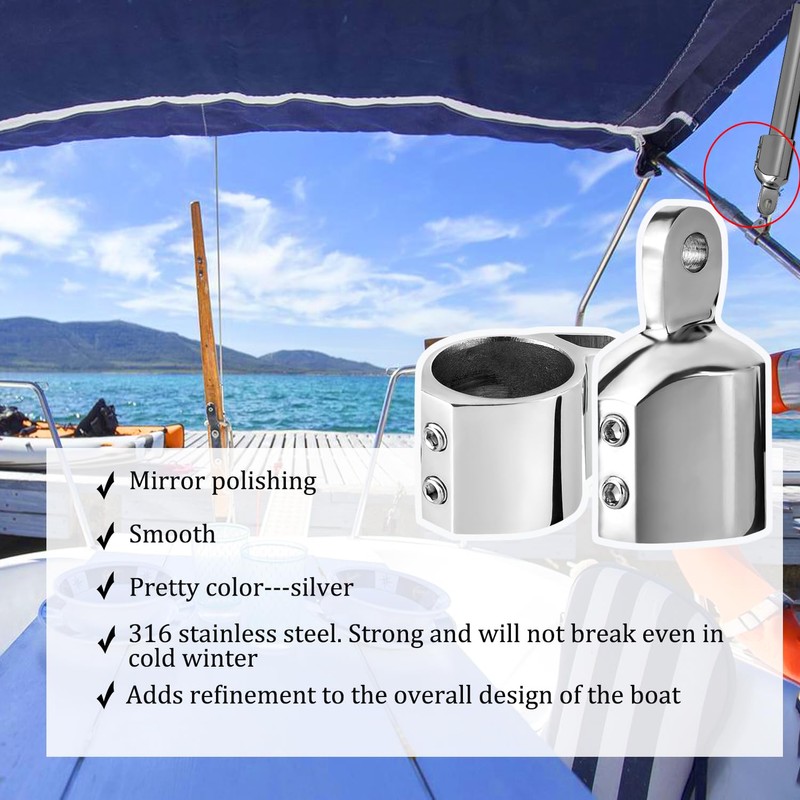 Heavy Duty Bimini Top 2 Jaw Slides and 2 Eye