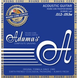 Adamas Nuova 1818NURC Acoustic Guitar Strings Phosphor Bronze Coated Round Core Set Light .012-.053