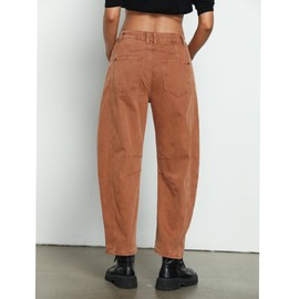 Utyful Womens Jeans Wide Leg Baggy Jeans for Women High Waisted Barrel Pants Trouser Caramel Medium US Size 8 to 10