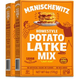 Manischewitz Homestyle Potato Latke Mix, 6oz (2 Pack) Gluten Free, No MSG, Traditional Style Potato Pancakes
