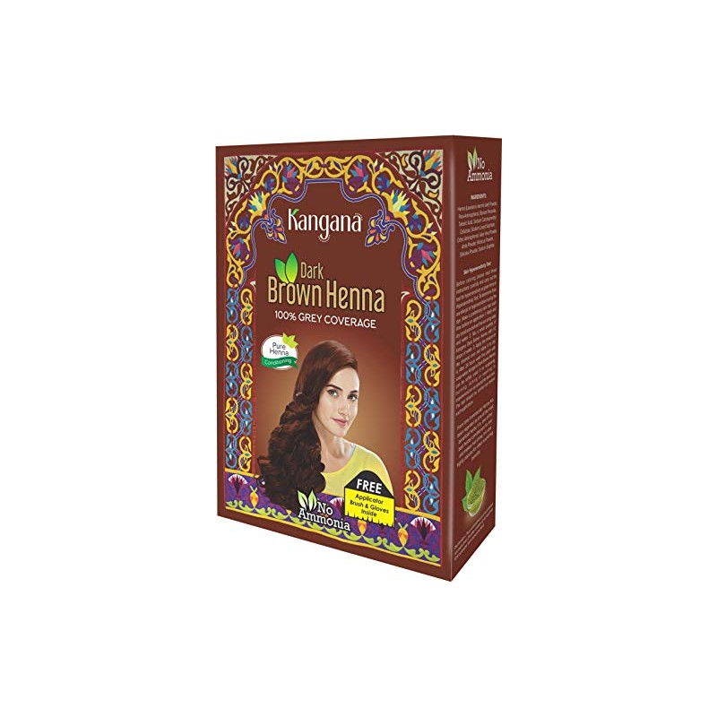 Kangana Henna Powder for Hair Dye/Colour - Dark Brown Henna