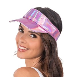 Chaks - Holographic Visor Cap, Shiny Peaked Cap, 80s Baseball Cap for Festival, JGA, Carnival