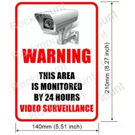 Rockmount Signs 2 Home Security Video Surveillance CCTV Window Door Warning Vinyl Sticker Decal