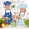 TOPWAYS Kids Aprons, Chef Hat Set Children Apron, Pink Octopus