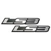 ERPART LS3 Embossed Silver on Black Real Aluminum Auto Emblem