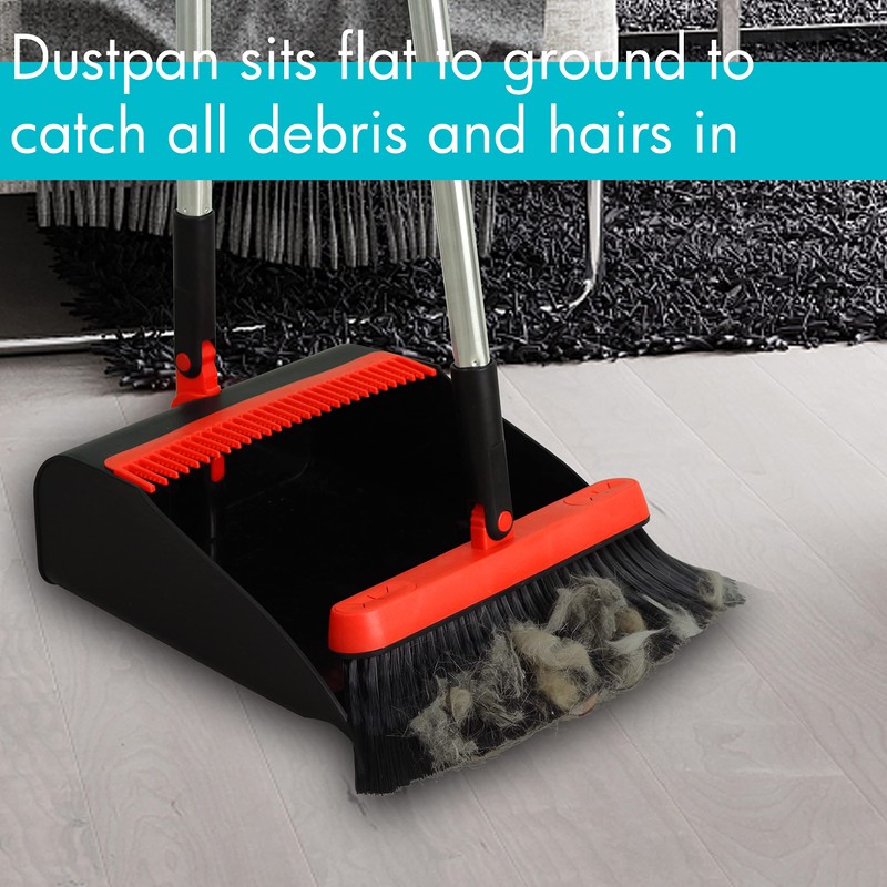 PHYEX 2-Pack Broom and Dustpan Combo Set, with 48" Adjustable