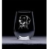 Weimaraner themed, dog stemless wine glass, 17 oz.