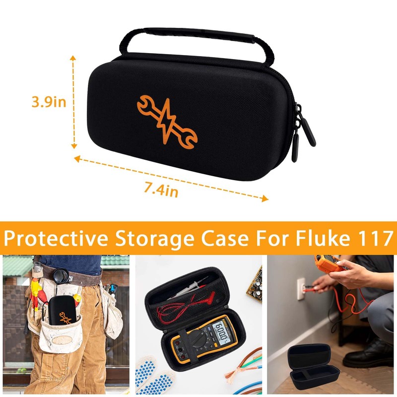 Klawdsky Hard Case for Fluke 117/115/116/114, Carrying Digital Multimeters Case,