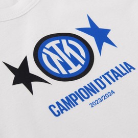 Inter Unisex - Bimbi 0-24 Body Neonato Grafica Scudetto, Body Campioni d'Italia, 100% Cotone, Nerazzurro, 12-18 Mesi