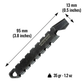 BPS Knives Tactical EDC Pry Bar - 3.8 inch Multitool Pry Bar for Survival Gear - Non-Slip Handle, Full-Tang Carbon Steel 1066, Bottle/Cans Opener - Crowbar - Multitool Wrecking Bar