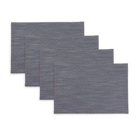 Town and Country Living Harper Fabric Placemat Set, 13"x17.5", Denim, Set of 4, Grey Flannel