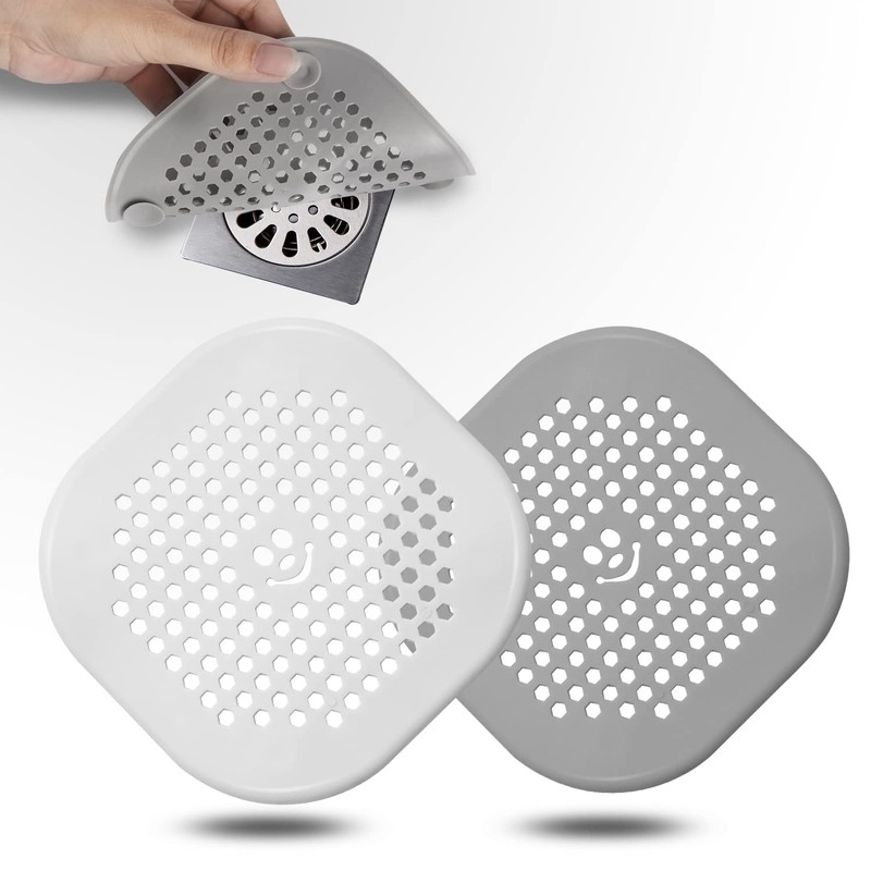 2 Pack Drain Hair Catcher Silicone Bathroom Accessories Shower Drain