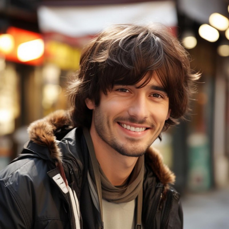BERRYLION Short Mens Wig|Brown Wigs for Men|Synthetic Mens Wigs|Fluffy 80s