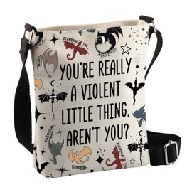 PLITI Fourth Wing Merch Dragon Rider Fans Gift You're Really a Violent Little Thing Fourth Wing Book Lover Crossbody Bag, Little Thing Cbagu
