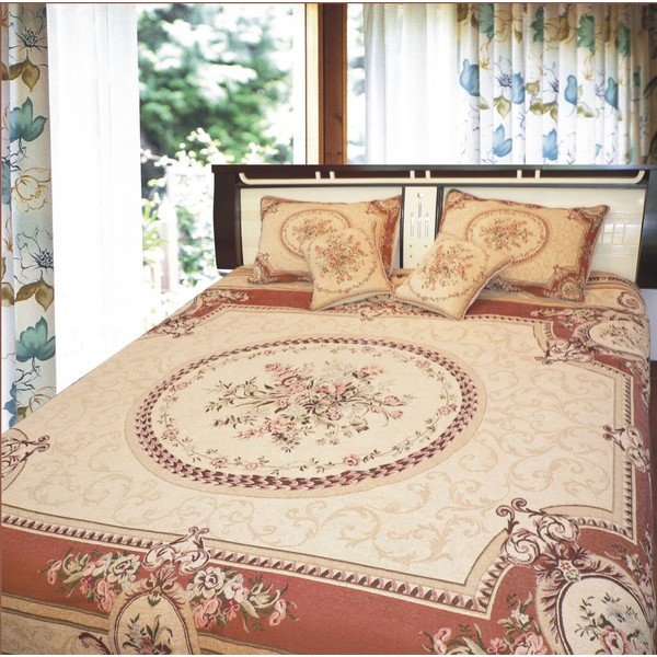 DaDa Bedding YFJF-D-001-4 3-Piece Elegant Chenille Woven Bedspread, Twin, Orange/Brown