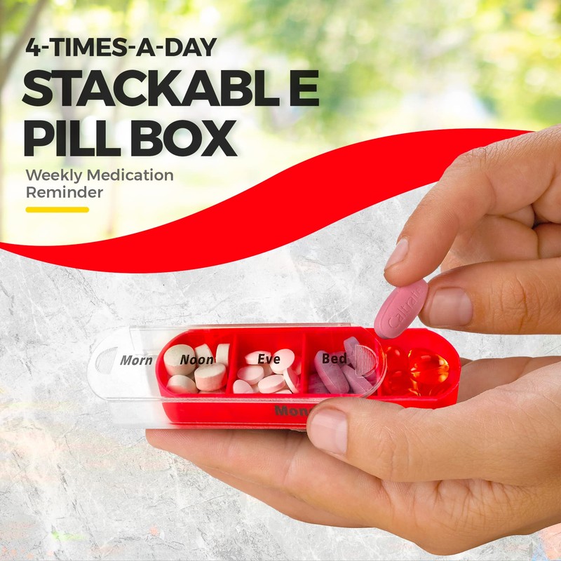 MEDca Weekly Pill Organiser, Four Times a Day, Pack of